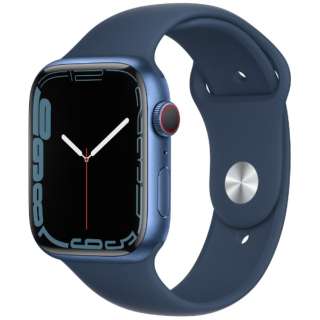 Apple Watch Series 7（GPS+Cellularモデル）- 45mmブルーアルミニウムケースとアビスブルースポーツバンド - レギュラー ブルーアルミニウム MKJT3J/A