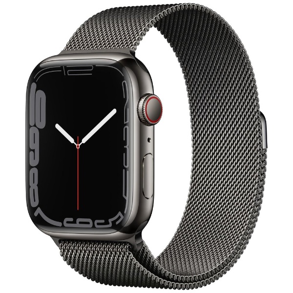 Apple Watch Series 7（GPS+Cellularモデル）-  45mmグラファイトステンレススチールケースとグラファイトミラネーゼループ グラファイトステンレススチール MKL33J/A