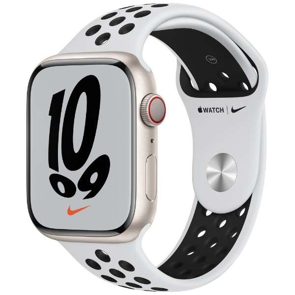 Apple Watch Nike Series 7（GPS+Cellularモデル）- 45mmスターライトアルミニウムケースとピュア