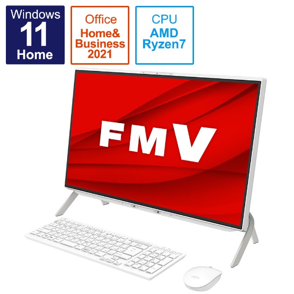 デスクトップパソコン ESPRIMO FH70/F3 ホワイト FMVF70F3W [23.8型 