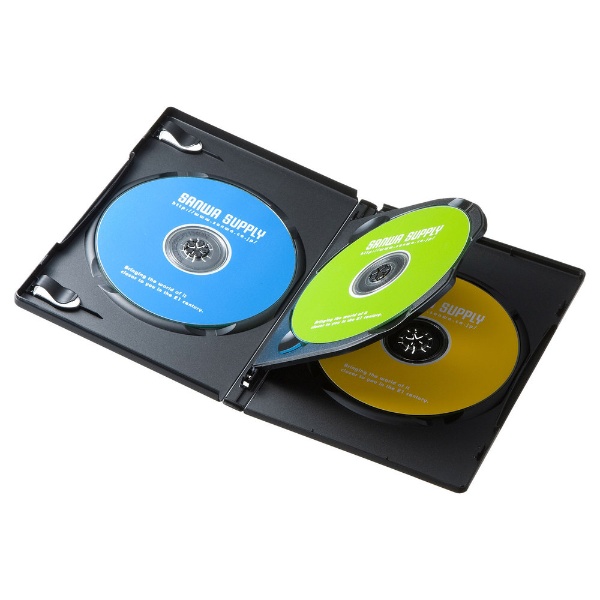 Blu-ray/DVD/CD対応 トールケース 3枚収納×3 ブラック DVD-TN3-03BKN