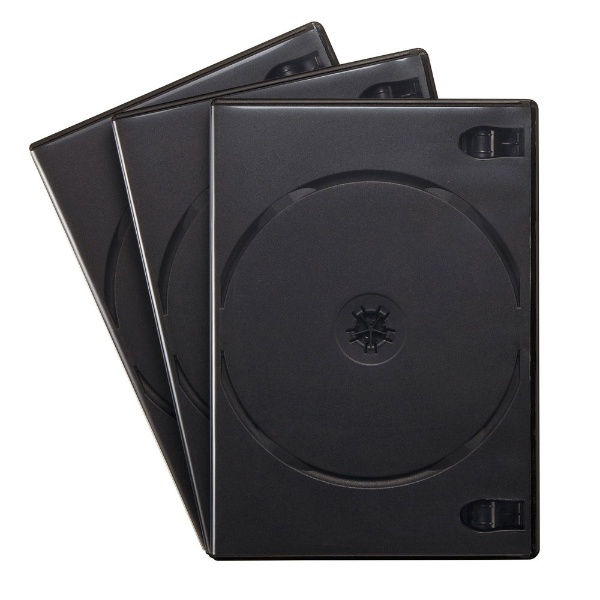 サンワサプライ　DVDトールケース（4枚収納・3枚セット・ブラック）　DVD-TN4-03BKN