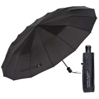 16RIB Folding Umbrella Black 16RIB-3F55-UH-BK [JpP /Y /55cm]