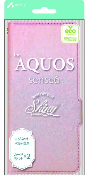  AQUOS sense6 シャイニー手帳型ケース PK ACAQS6SHYPK