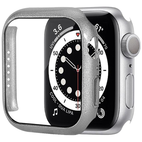Apple Watch7 41mm 液晶ガラス付きPCカバー シルバー AW-GLPC41-SV