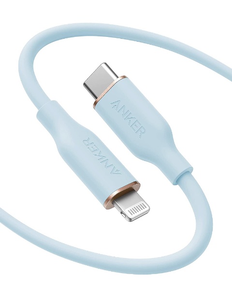 Anker PowerLine III Flow USB-C & USB-C ケーブル 1.8m アイスブルー