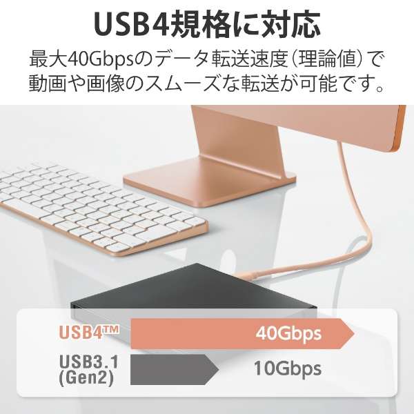 USB-C  USB-CP[u [[d /] /0.8m /USB Power Delivery /100W /USB4] IW USB4-APCC5P08DR_3