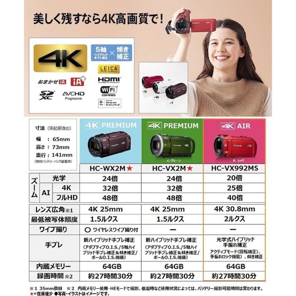 デジタル4Kビデオカメラ ブラウン HC-VX992MS-T [4K対応] パナソニック｜Panasonic 通販
