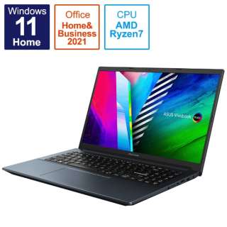 ノートパソコン Vivobook Pro 15 OLED M3500QA【有機EL】 クワイエットブルー M3500QA-L1043WS [15.6型 /Windows11 Home /AMD Ryzen 7 /Office HomeandBusiness /メモリ：16GB /SSD：512GB /2021年11月モデル]