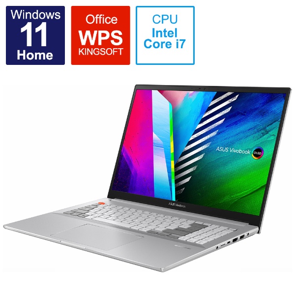ノートパソコン Vivobook Pro 16X OLED N7600PC クールシルバー N7600PC-L2040W [16.0型 /有機EL対応  /Windows11 Home /intel Core i7 /WPS Office /メモリ：16GB /Optane：32GB ...