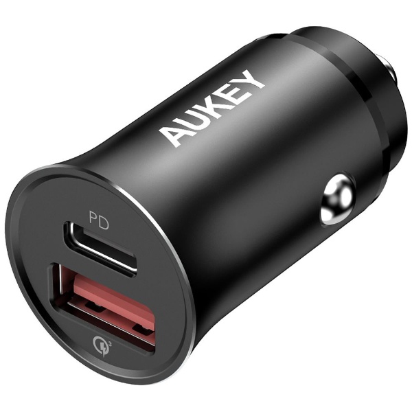  AUKEY(オーキー) カーチャージャー Enduro Mix PD対応 38W 2台同時充電対応 [USB-C 1ポート20W USB-A 1ポート18W] ブラック AUKEY（オーキー） Black CC-Q2-BK [2ポート]