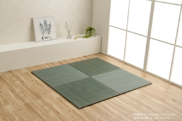  手軽に敷けるカラフルなプチカラー畳（約60×60×1.2cm/ブルー）