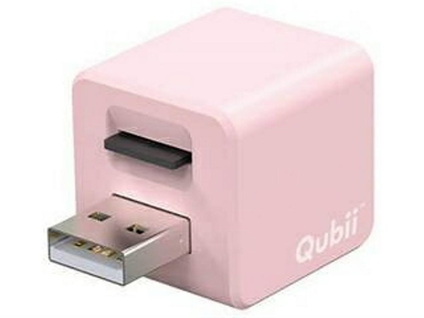  iPhoneカードリーダーQubii（キュービィ）iPhone/iPadバックアップ・microSD・充電・カードリーダー ピンク MKPQ-P