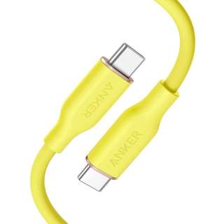 Anker PowerLine III Flow USB-C & USB-C ケーブル 1.8m レモンイエロー A8553071 [USB Power Delivery対応]