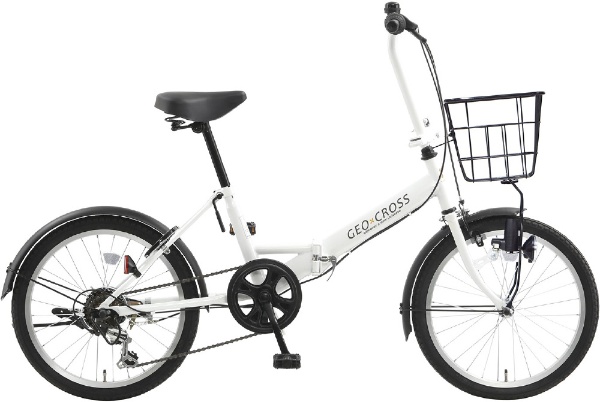 折りたたみ自転車 ジオクロスミニ GEO CROSS MINI ホワイト OVL206 [外装6段 /20インチ]  2022年モデル【キャンセル・返品不可】