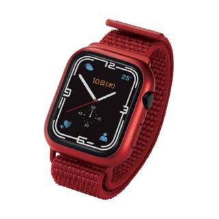 AbvEHb` oh ̌^ Jo[ P[X Apple Watch Series 8 / 7 [ 45mm ] tJo[ nCubh KX t@ubNxg Sʕی t  P[Xt bh bh AW-21ABCFBRD