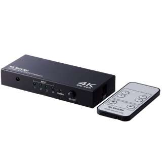 有HDMI转换器(4波特酒（Port）)ＰＣ游戏机多重显示镜像专用的遥控的4K 60Hz(18Gbps)DH-SW4KP41BK