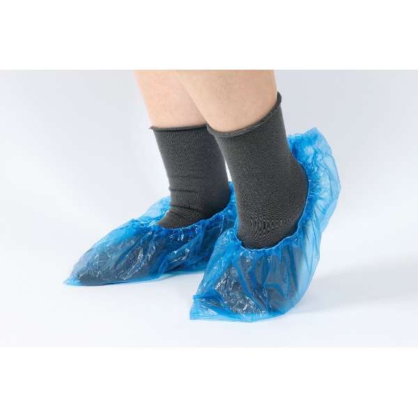 一次性的乙烯树脂制鞋床罩(100张装)蓝色_2