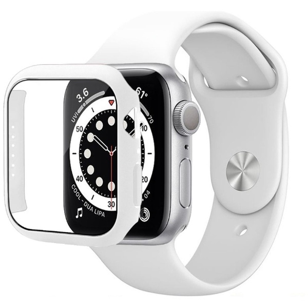 Apple Watch 7 41mm シンプルモノカラー 強化ガラス付カバー＆バンド ホワイト JGWSSCW7S-WH ROOX｜ルークス 通販 |  ビックカメラ.com