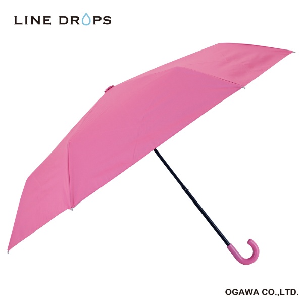 折りたたみ傘 LINEDROPS ピンク LD-KPS-3M [晴雨兼用傘 /子供用 /50cm]