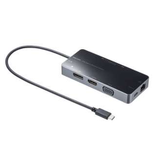 mUSB-C IXX HDMI / VGA / DisplayPort / LAN / USB-A2 / USB-C2] USB PDΉ 100W hbLOXe[V ubN USB-DKM2BK [USB Power DeliveryΉ]