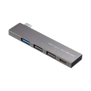 USB-3TCH21SN USB-C → USB-C＋USB-A 変換ハブ (Chrome/iPadOS/Mac/Windows11対応) シルバー [バスパワー /4ポート /USB 3.2 Gen1対応]