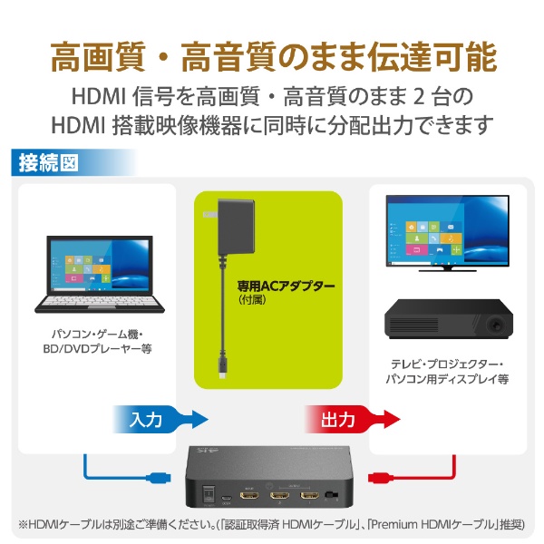 100％本物 ハム汰様専用 エレコム VSP-HD12BK HDMI分配器 その2 aob.adv.br