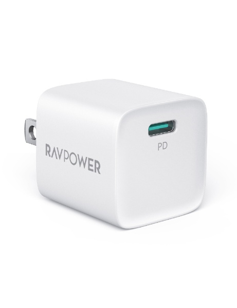 RAVPower PD20W USB-C 1ポート 急速充電器 ホワイト RP-PC1027 WH