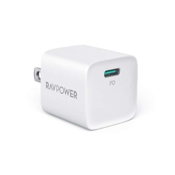 RAVPower PD20W USB-C 1ポート 急速充電器 ホワイト RP-PC1027 WH_1