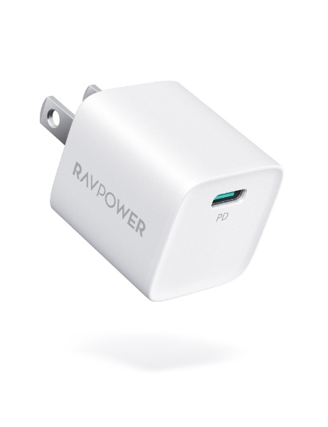 RAVPower PD20W USB-C 1ポート 急速充電器 ホワイト RP-PC1027 WH
