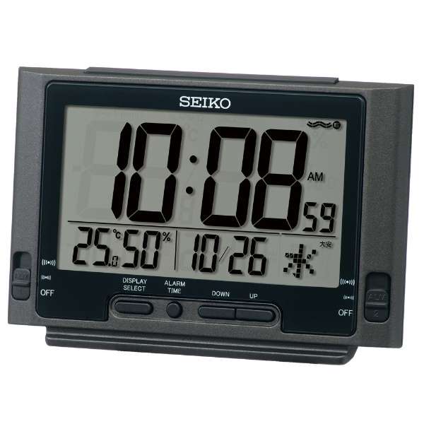 Alarm clock black metallic SQ320K [digital/denhajidojushinkinoyu] SEIKO |  SEIKO mail order | BicCamera. com