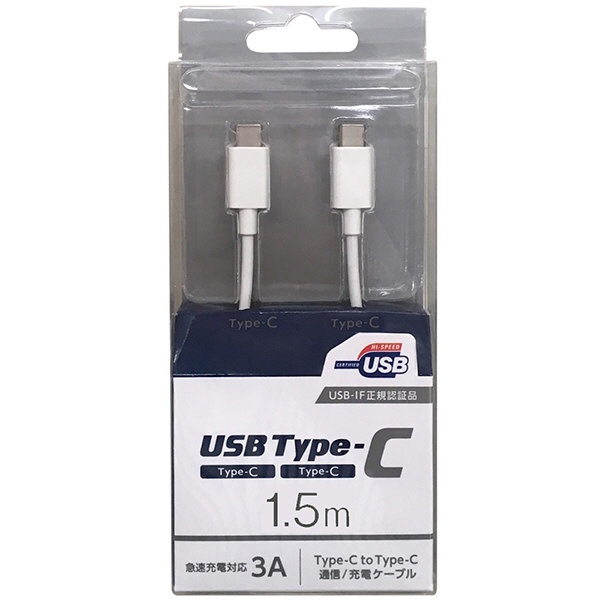 PowerDeliveryPDбUSB-IFǧʡType-CType-C̿USB֥ USB2.0 3A/60Wб 1.5m ۥ磻 CD-3CS150W [USB Power Deliveryб]