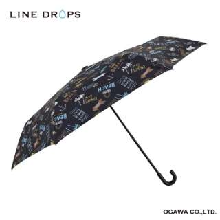 キッズパラソル折傘 ビーチ LINEDROPS LD-KPS-P17M 55 [晴雨兼用傘 /子供用 /55cm]
