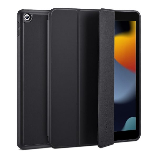 10.2インチ iPad（第9/8/7世代）用 Rebound ペンシルホルダー付きケース 三つ折りスタンド ブラック