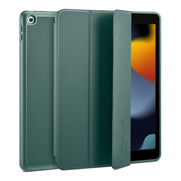 10.2インチ iPad（第9/8/7世代）用 Rebound ペンシルホルダー付きケース 三つ折りスタンド フォレストグリーン