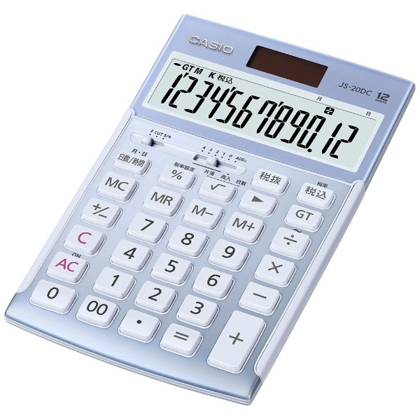 青　カシオ　JS20DCBUN-　本格実務電卓　日数計算タイプ