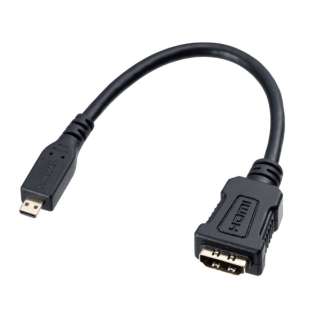 HDMI変換アダプタ [MicroHDMI オス→メス HDMI] ブラック AD-HD20MCK [0.1m /HDMI⇔MicroHDMI /スタンダードタイプ]