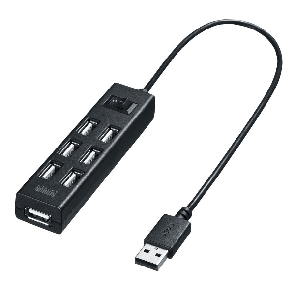 USB-2H702BKN USB-Aハブ (Chrome/Mac/Windows11対応) ブラック [バス