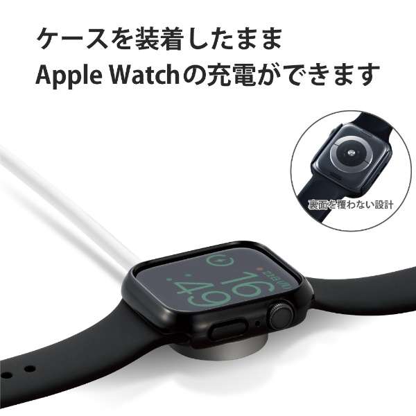 AbvEHb` Jo[ P[X Apple Watch SE ( 2 / 1 ) / Series 6 / 5 / 4 [ 44mm ] op[ n[h ʕی ϏՌ h~ ubN ubN AW-20MBPPBK_6