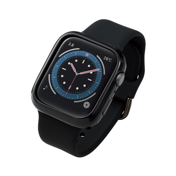アップルウォッチ カバー ケース Apple Watch SE ( 第2世代 / 第1世代 ) / Series 6 / 5 / 4 [ 44mm ]  バンパー ソフト 側面保護 耐衝撃 傷防止 ブラック ブラック AW-20MBPUBK
