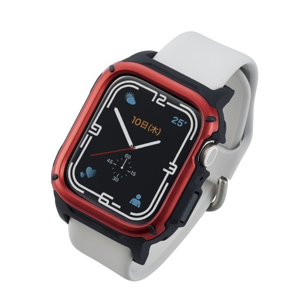 アップルウォッチ カバー ケース Apple Watch Series 45mm バンパー ハイブリッド 側面保護 耐衝撃  2重構造 傷防止 ZEROSHOCK レッド レッド AW-21ABPZERORD エレコム｜ELECOM 通販