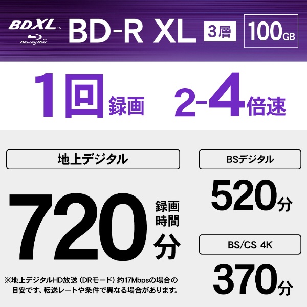録画用BD-R XL 【生涯保存用ディスク「M-DISC」】 VBR520YMDP3V1 [3枚 