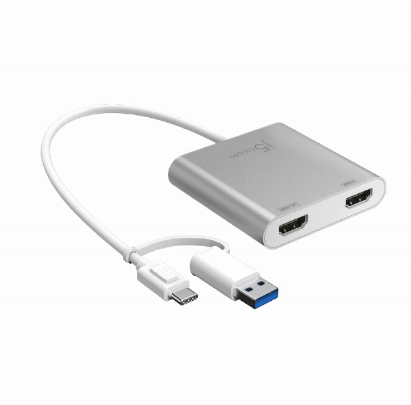 USB-A オス→メス HDMIｘ2 / LAN］変換アダプタ USB-CVU3HD3