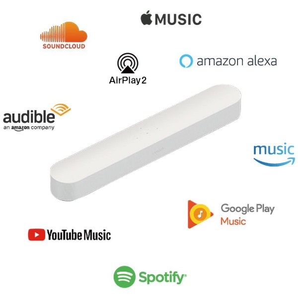 Sonos Beam ホワイト サウンドバー Amazon Alexa搭載 - スピーカー