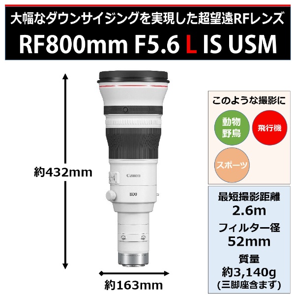 カメラレンズ　RF800mm F5.6 L IS USM [キヤノンRF /単焦点レンズ]