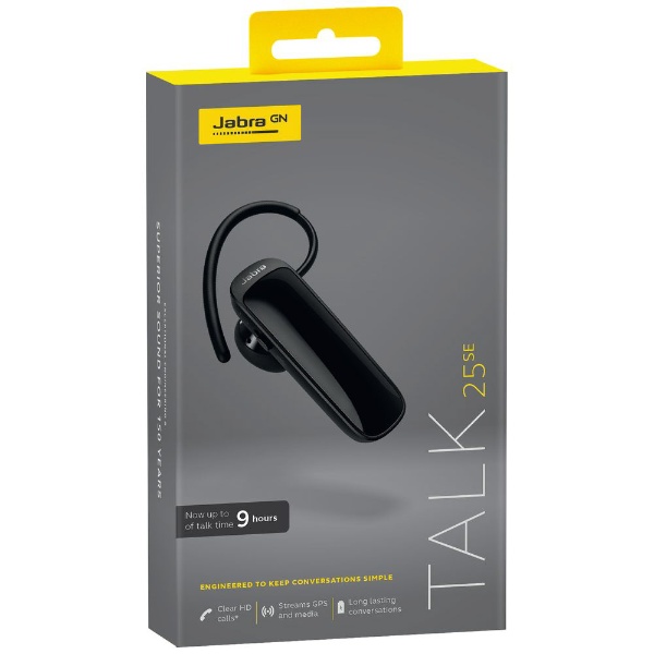 Jabra Talk 25 SE ヘッドセット 片耳 HD通話 Bluetooth5.0 2台同時接続 音楽 GPSガイド 国内正規品最長通
