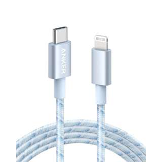 Anker 高耐久ナイロン USB-C & ライトニングケーブル(1.8m ホワイトブルー) White+Blue A86230N2 ﾎﾜｲﾄ+ﾌﾞﾙｰ [約1.8m /USB Power Delivery対応]