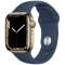 Apple Watch Series 7(ＧＰＳ+Cellular型号)-41mm黄金不锈钢包和深渊蓝色运动带-常规黄金不锈钢MN9K3J/A