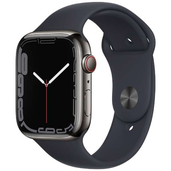 Apple Watch Series 7(ＧＰＳ+Cellular型号)-45mm石墨不锈钢包和午夜运动带-常规石墨不锈钢MNAX3J/A_1