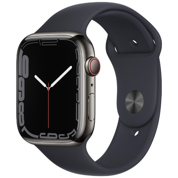 Apple Watch Series 7（GPS Cellularモデル）- 45mmグラファイトステンレススチールケースとミッドナイトスポーツ バンド レギュラー グラファイトステンレススチール MNAX3J/A アップル｜Apple 通販